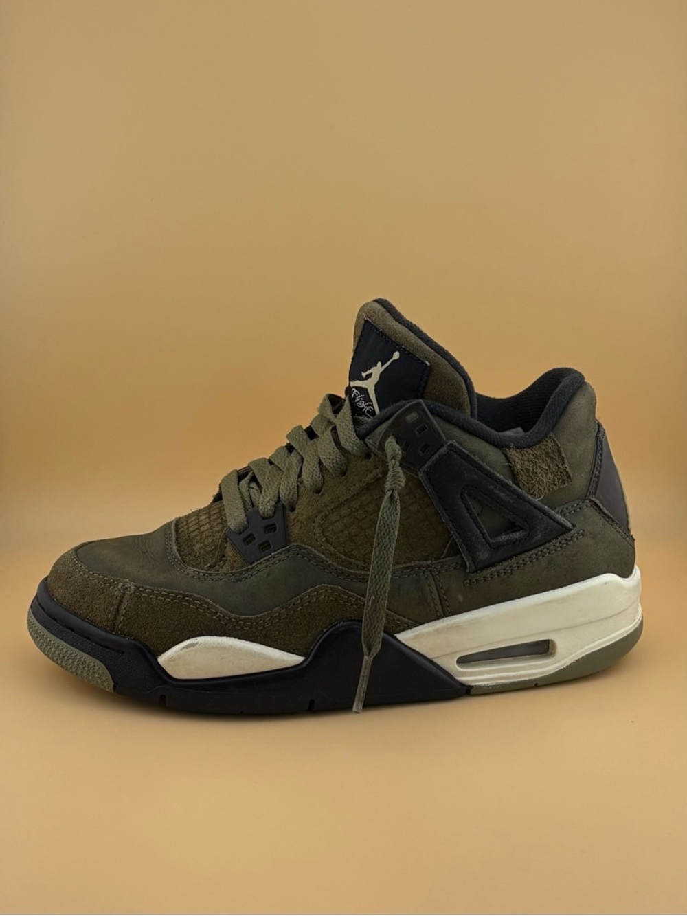 Jordan 4 Retro SE Craft GS Olive Green Suede Sneaker - 4.5Y / L6 - FB9928-200